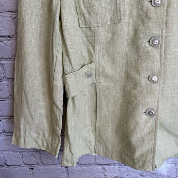 St John Sport Linen Jacket Size Small Vintage Button Down Chic Front Pockets - Picture 9 of 14